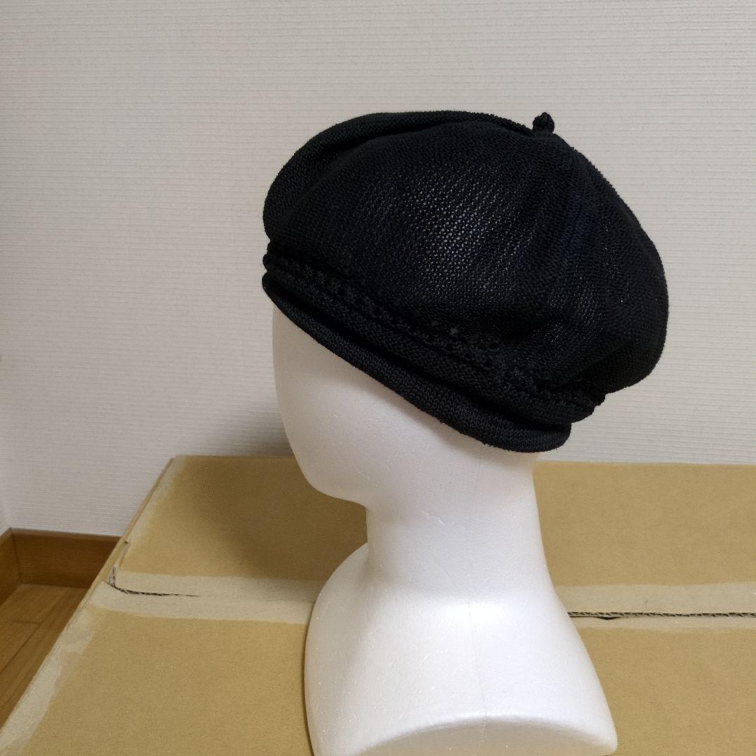 黒いメッシュベレー帽 フリーサイズ