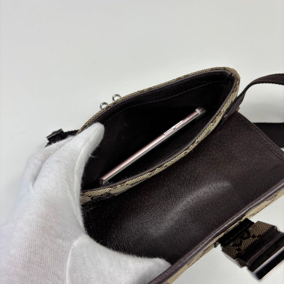 【美品】GUCCI グッチショルダーバッグ ボディバッグ GGキャンバス
