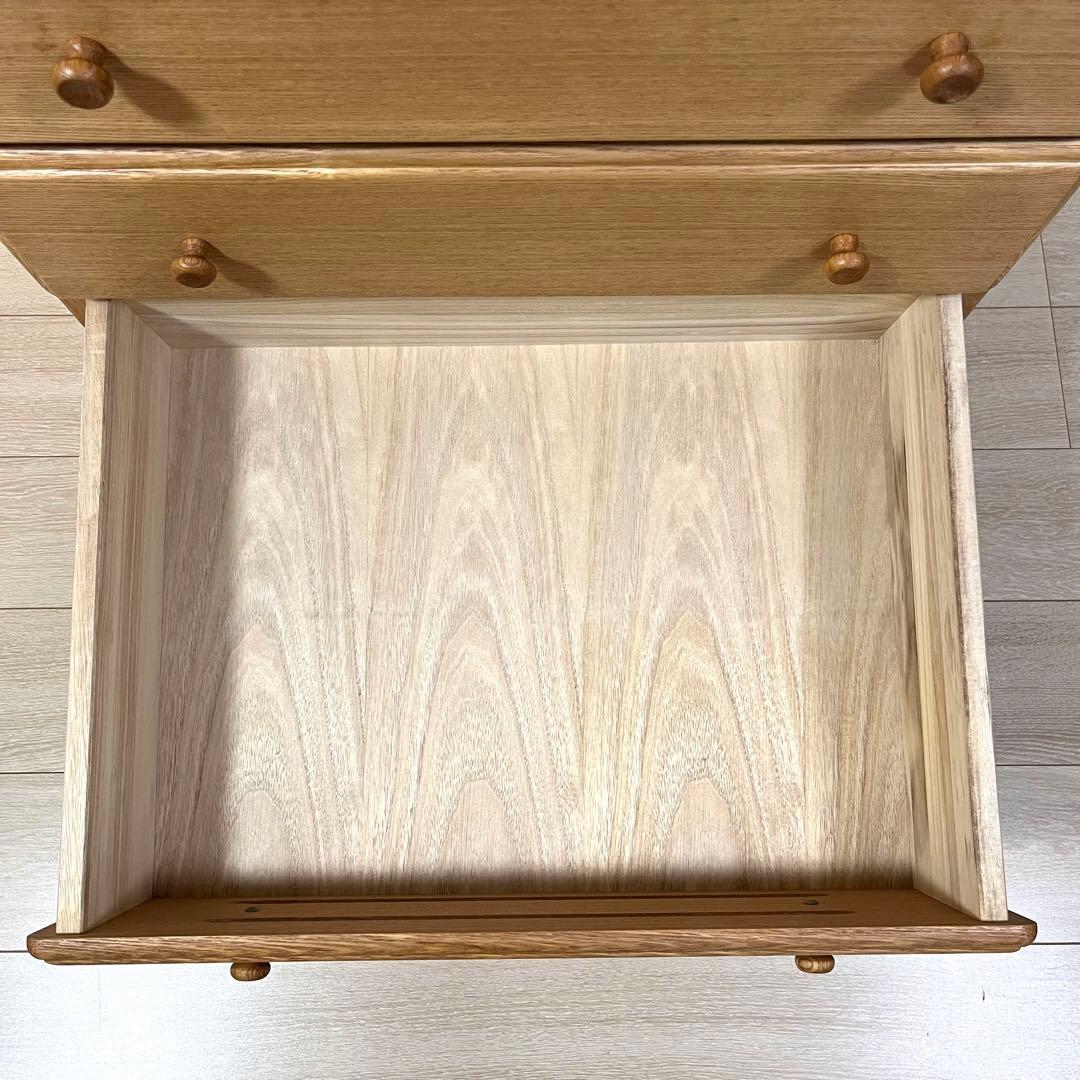 ち06【美品】起立木工 天然木タモ材 チェスト 5段 国産家具 収納タンス
