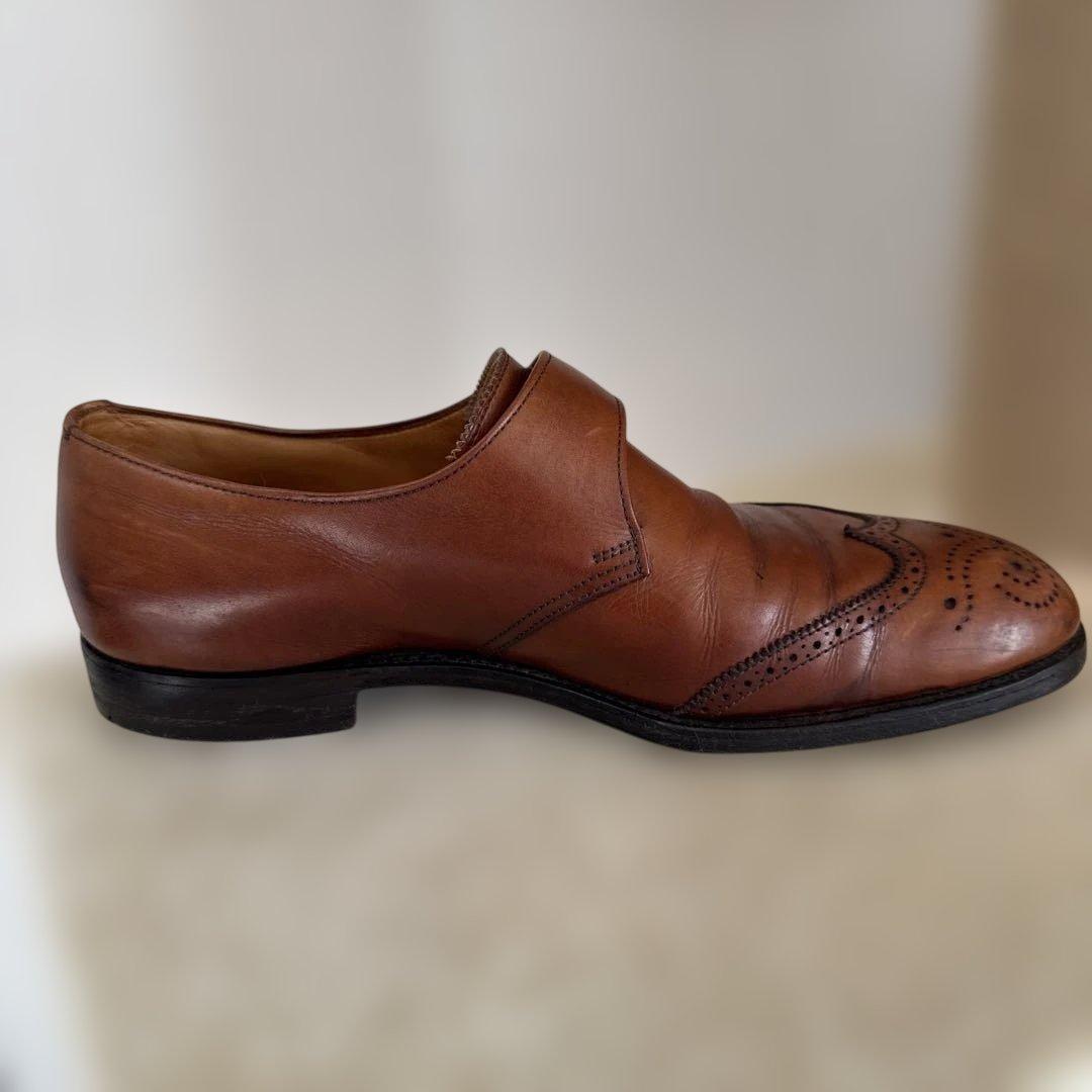 エドワードグリーン　ウィングチップモンクストラップシューズ　ブラウン６D