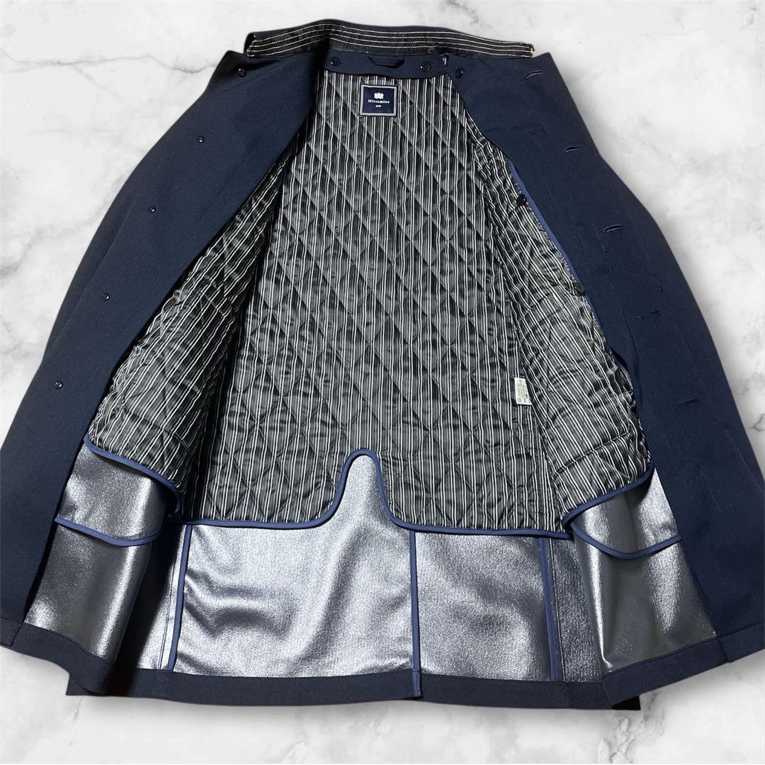 極美品 未使用級 mitsumine ステンカラー コート ネイビー L