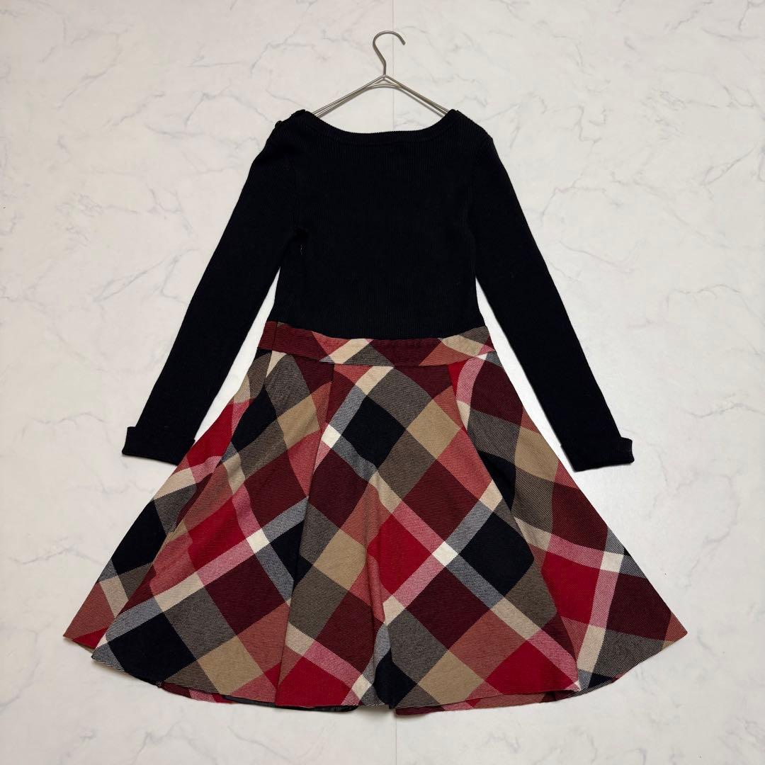 美品 BLUE LABEL CRESTBRIDGE チェック切替ワンピース 38