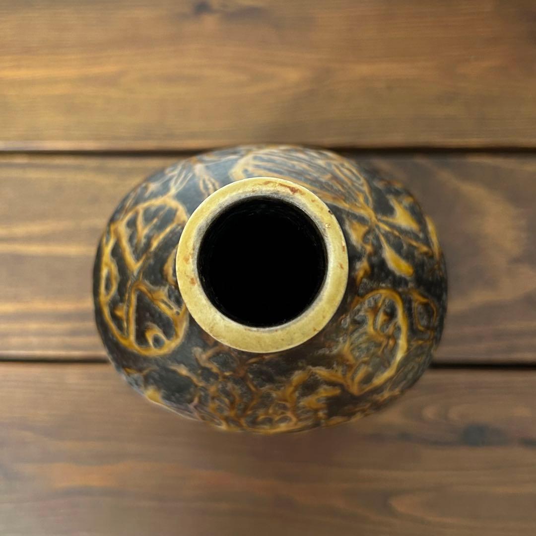 ロイヤルコペンハーゲン Baca（バッカ）黒と黄色の花瓶