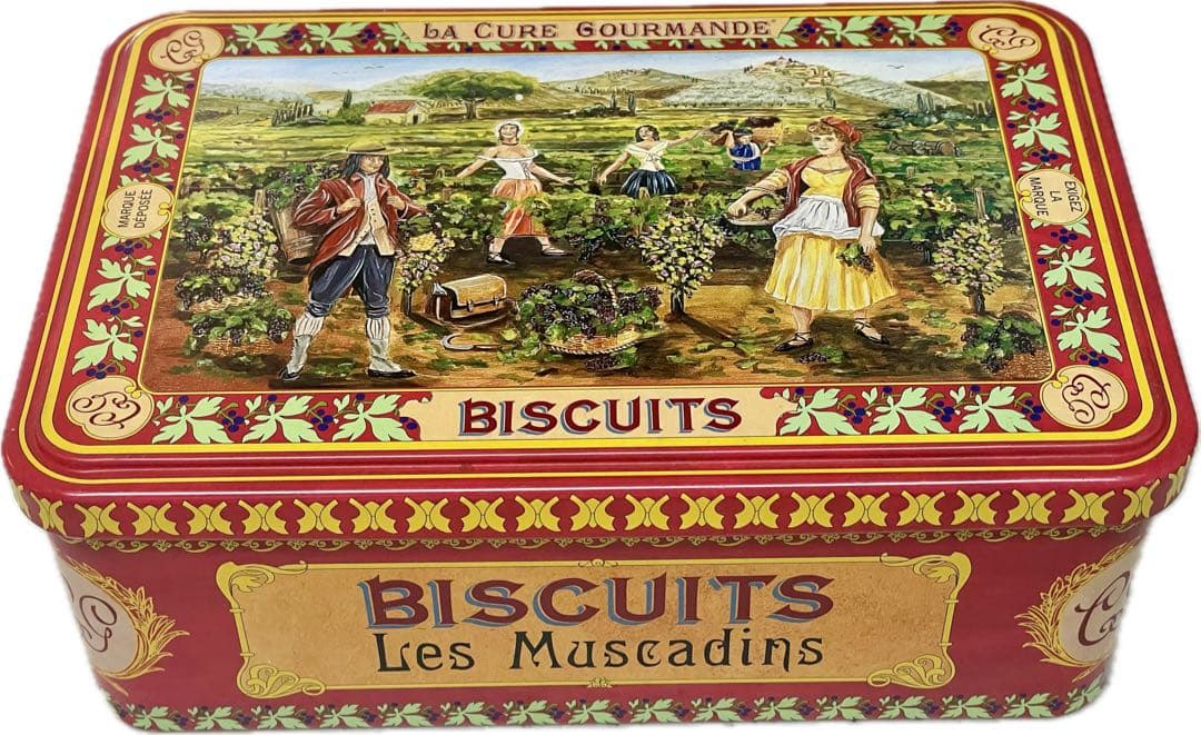 アンティーク 缶 フランス ラキュールグルマンド クッキー缶