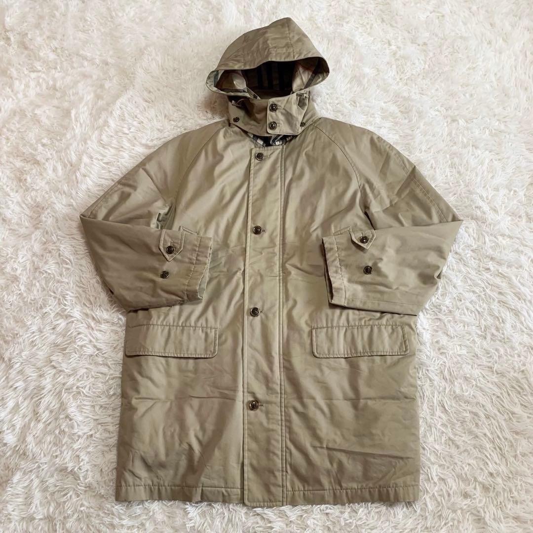 極上の4way仕様 バーバリーロンドン 亜麻色系 モッズコート ダウン