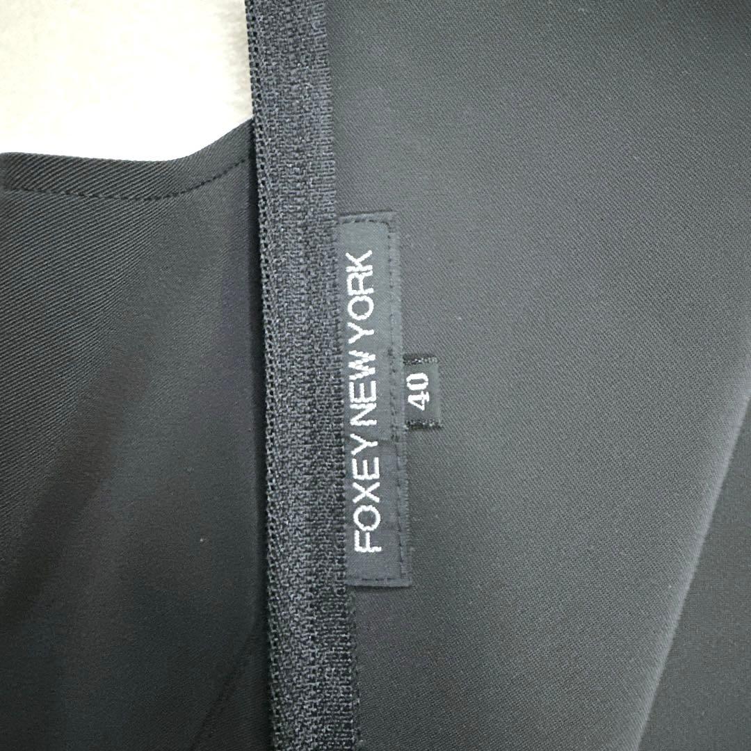 極美品 40 ホリードレス フォクシーニューヨーク ワンピース ブラック ドレス