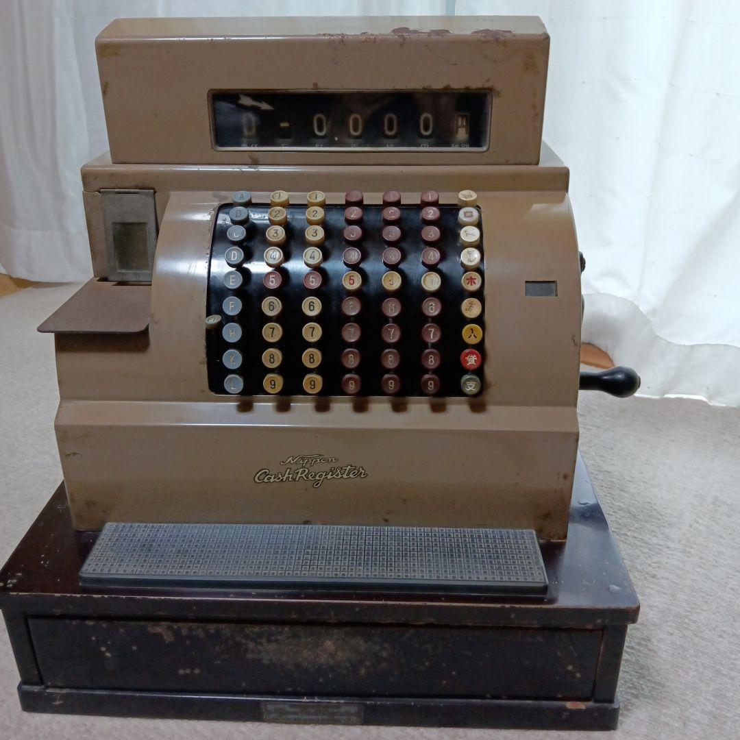 アンティーク　昭和レトロな 手動ハンドル式レジスター