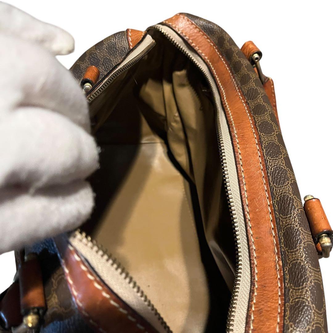 CELINE セリーヌ マカダム柄 ミニボストンバッグ ファスナー交換済 美品