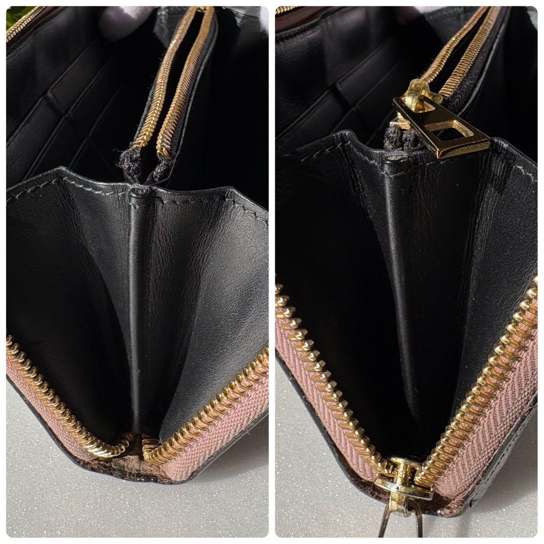 ロエベ✨長財布　リネン　ラウンドファスナー/ウォレット/アナグラム/ブラック