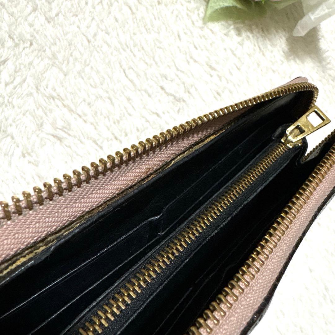 ロエベ✨長財布　リネン　ラウンドファスナー/ウォレット/アナグラム/ブラック