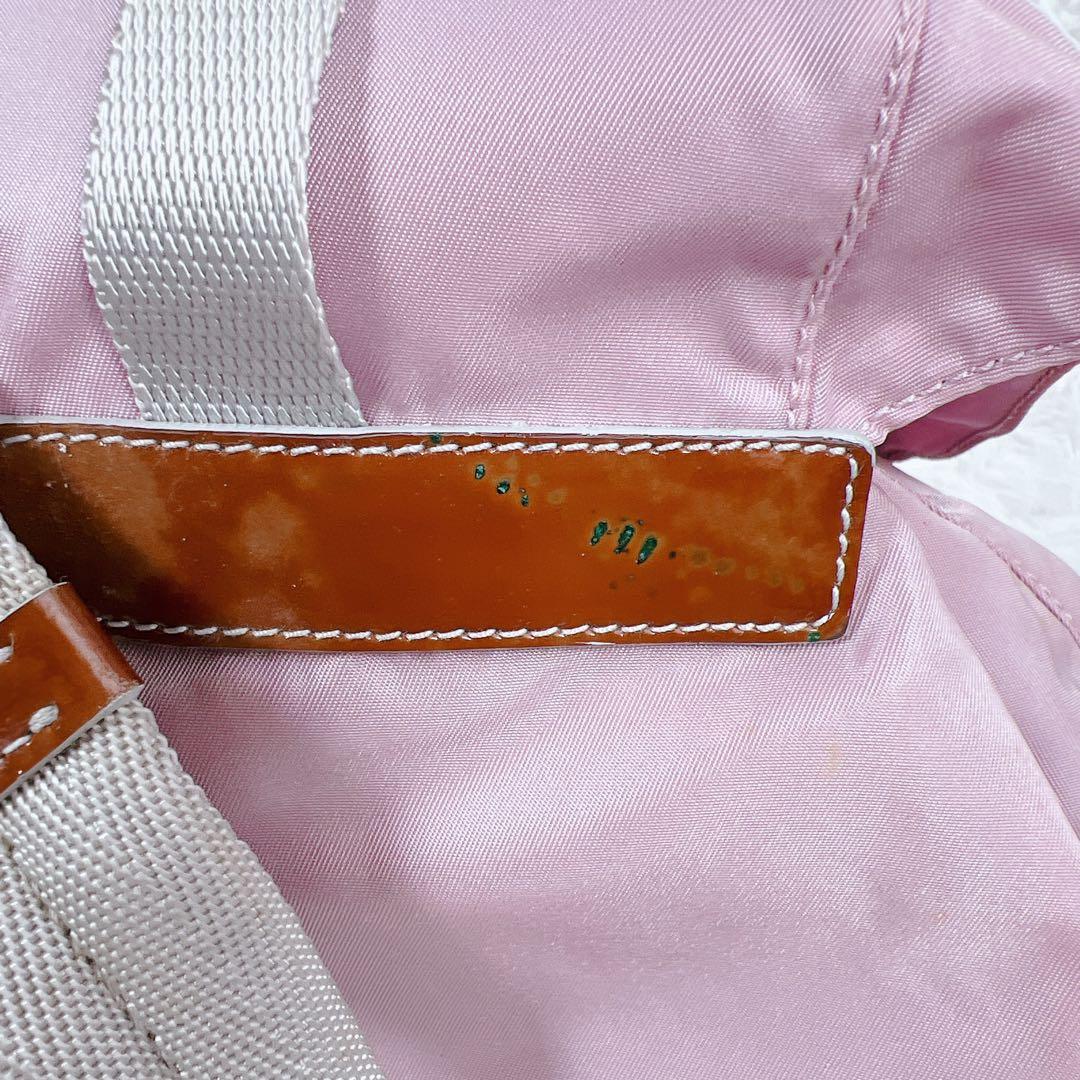 希少色✨プラダ PRADA ナイロン リュック バッグパック ピンク 三角ロゴ