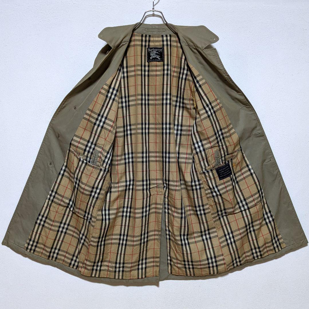 英国製 80〜90s バーバリー ステンカラーコート メンズ コットン 玉虫 7