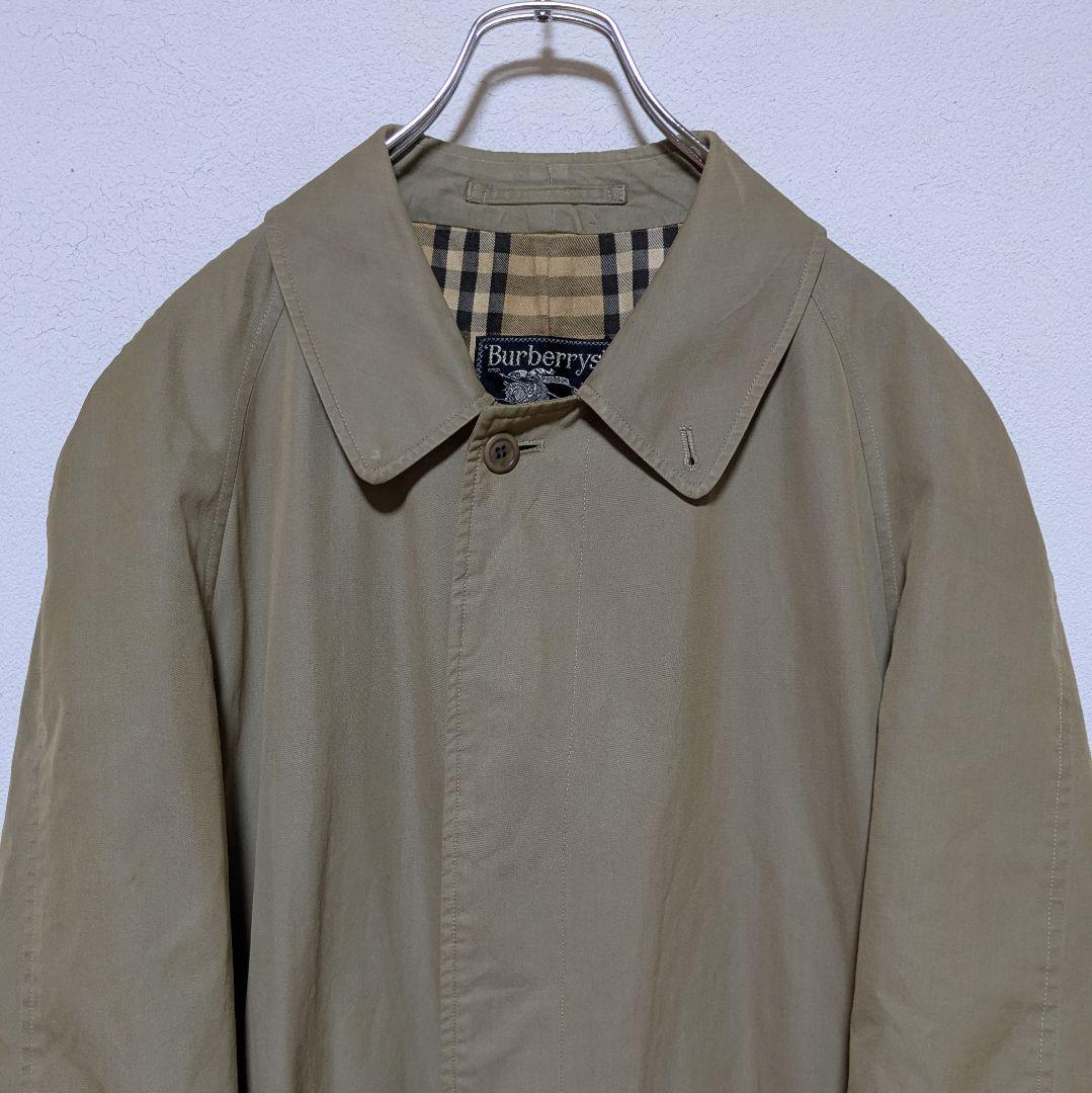 英国製 80〜90s バーバリー ステンカラーコート メンズ コットン 玉虫 7