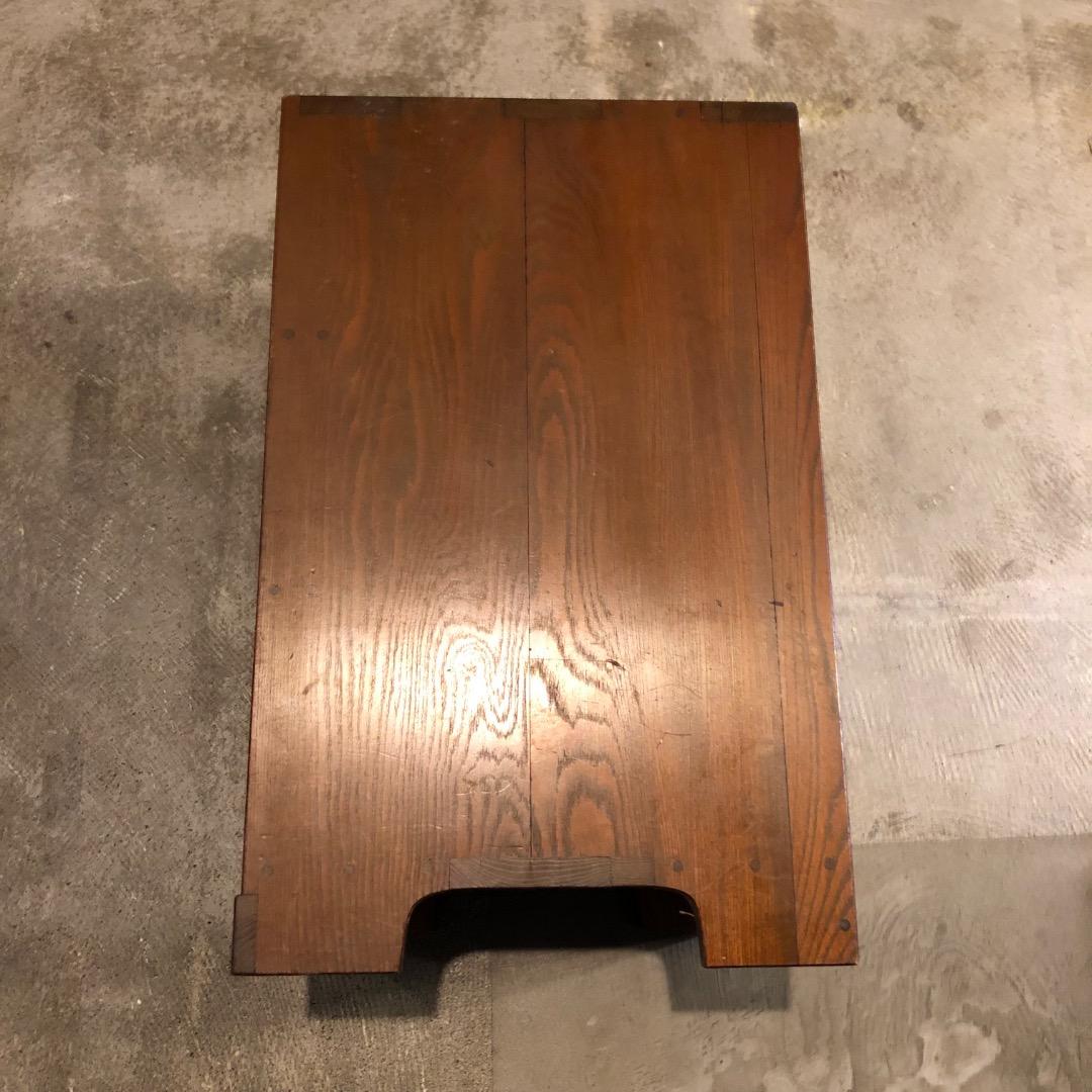 【アンティーク】　木製引き出し　ブラウン3段引き出し　脇机　サイドチェスト　棚