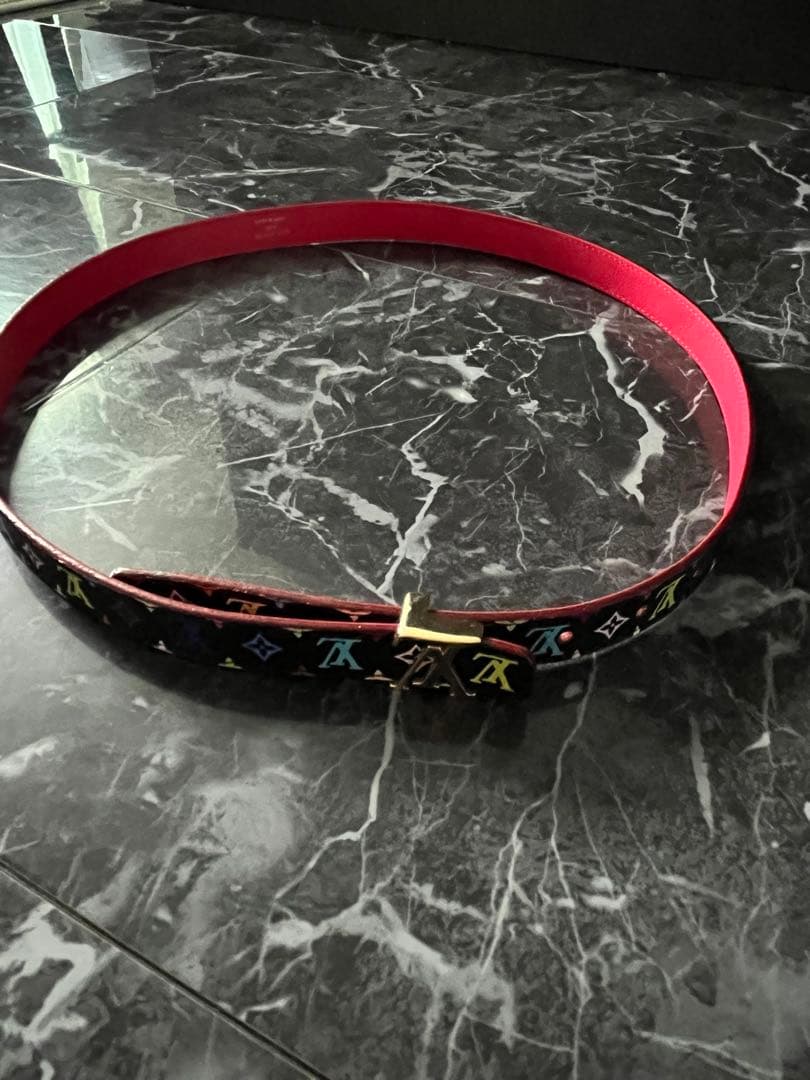 ⭐️希少 ルイヴィトン サンチュール イニシャル マルチカラー ベルト ホワイト