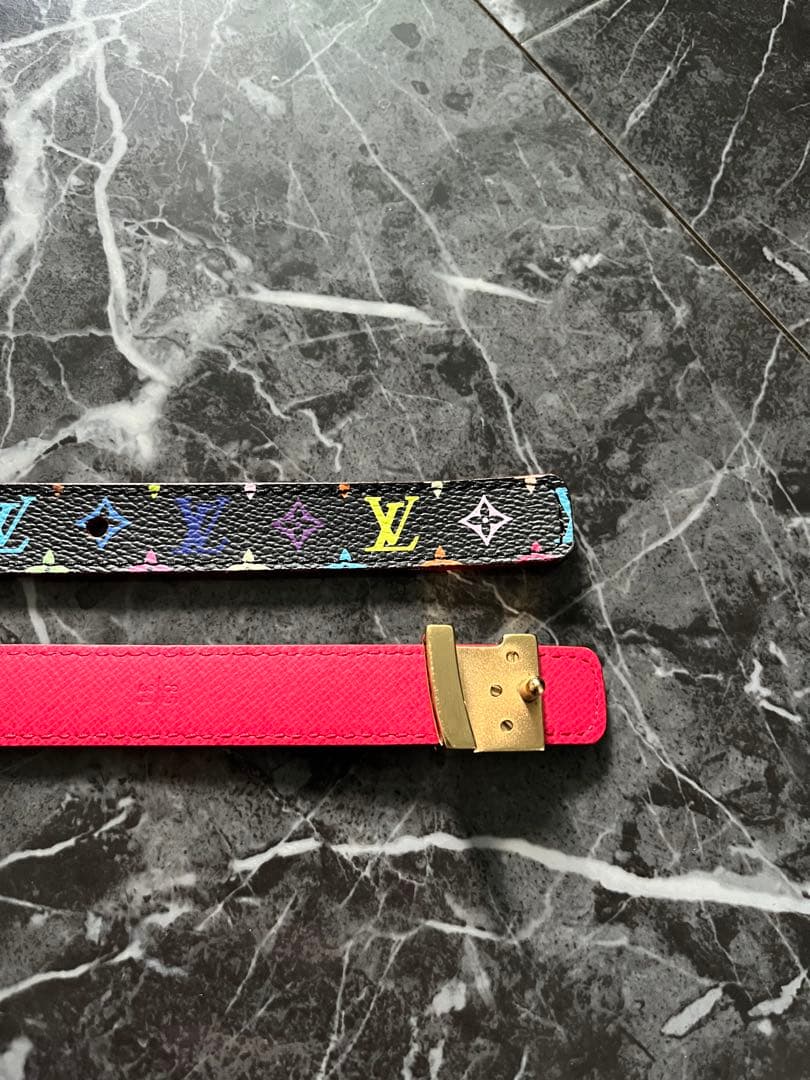 ⭐️希少 ルイヴィトン サンチュール イニシャル マルチカラー ベルト ホワイト