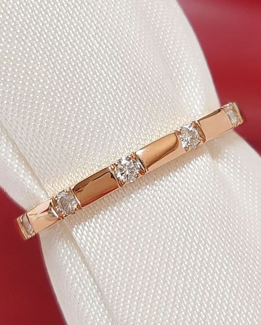 新入荷 未使用品 k18PG 天然ダイヤモンド 0.10ct リング