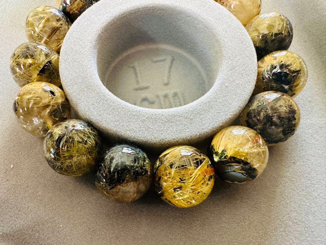 大特価‼️金運強 高品質　太陽放射タイチンルチルブレスレット　ヘマタイト