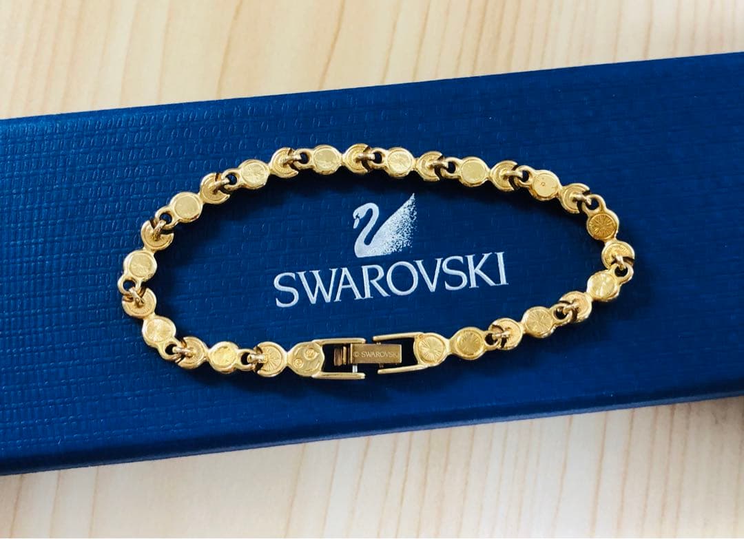 スワロフスキーTennis ブレスレット　ゴールド系&ラインストーン ネックレス