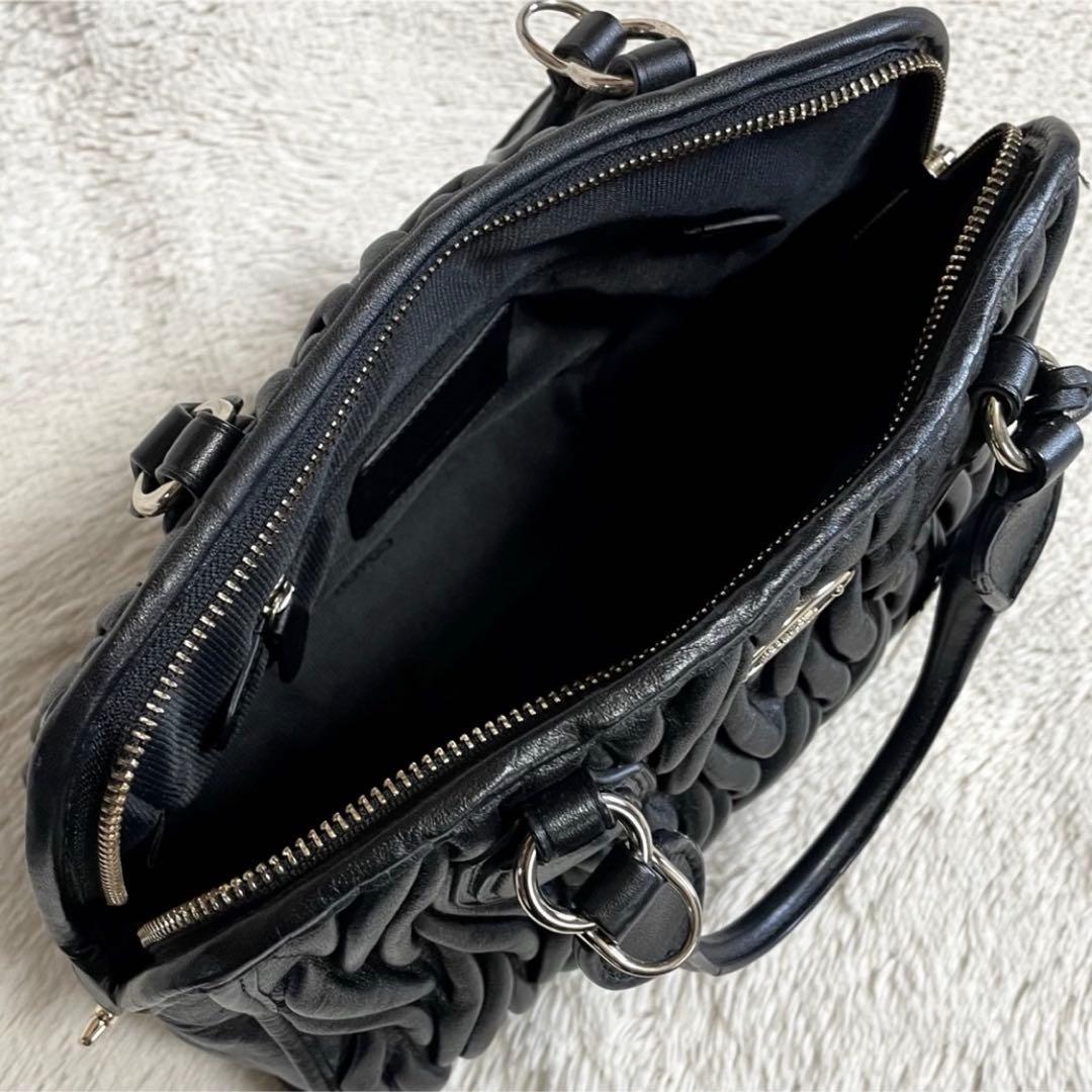 美品 COACH コーチ マディソン キルティング 2way ハンドバッグ 黒