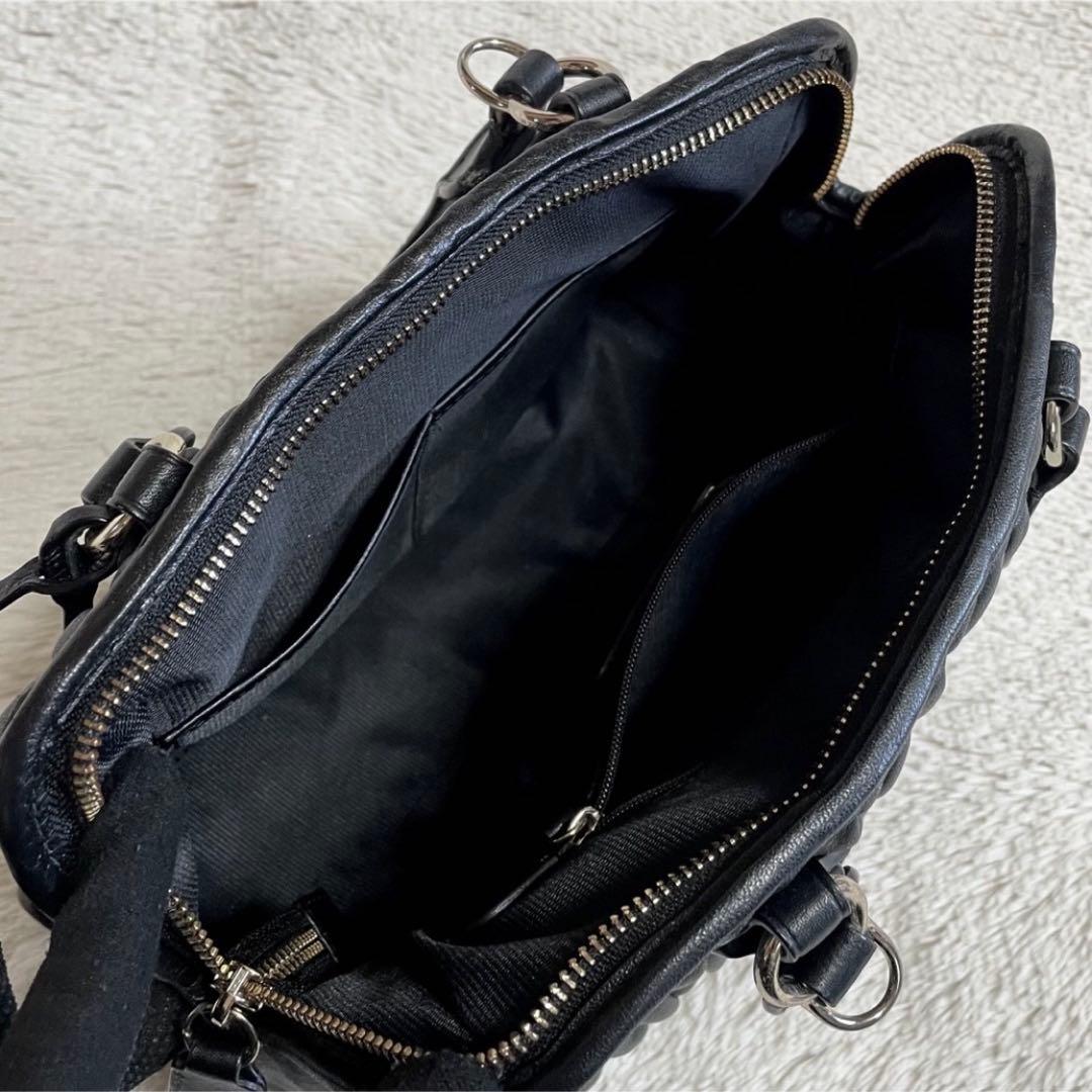 美品 COACH コーチ マディソン キルティング 2way ハンドバッグ 黒