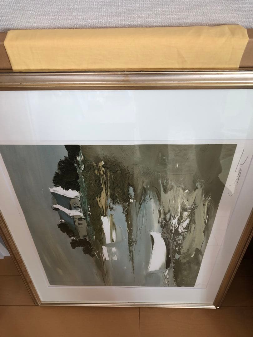 大型額装絵画 ジョルジェ・ラポルト 波の三重奏 リトグラフ 作品保証書付き