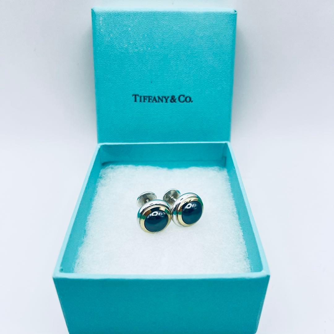 美品　ティファニー　シルバー　18K ヘマタイト　カフス　カフリンクス