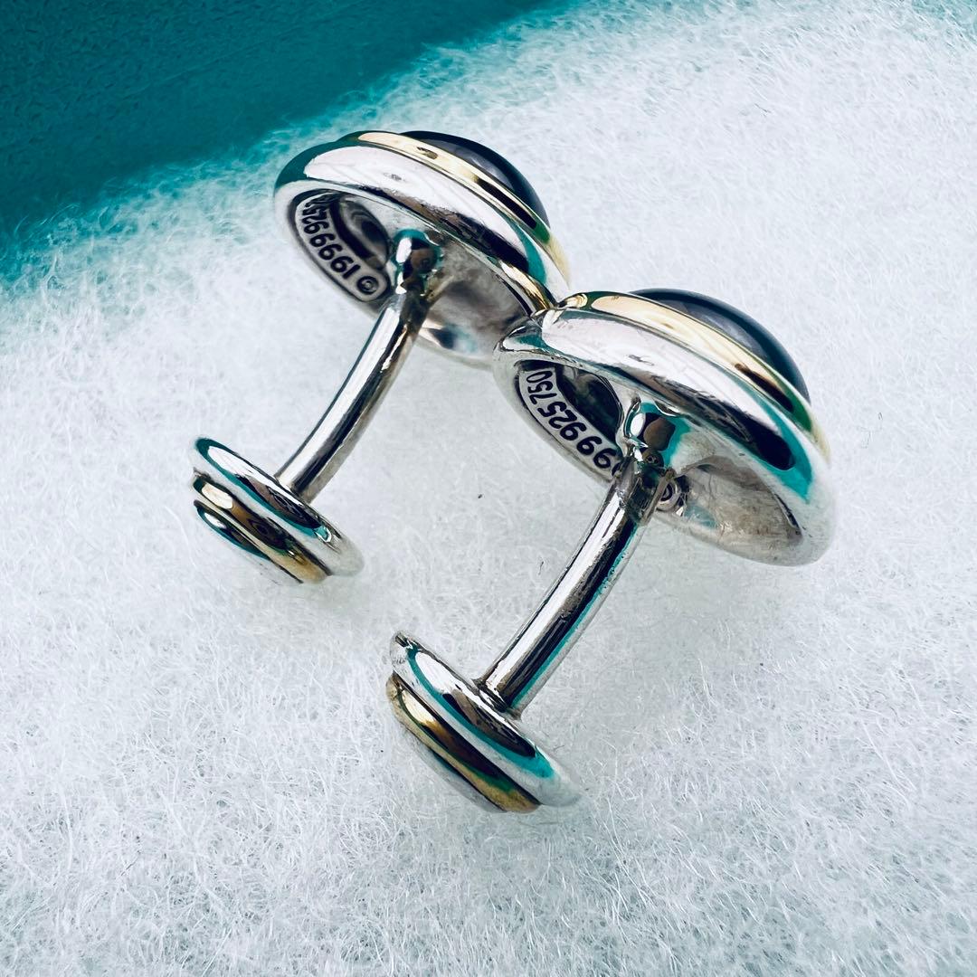 美品　ティファニー　シルバー　18K ヘマタイト　カフス　カフリンクス