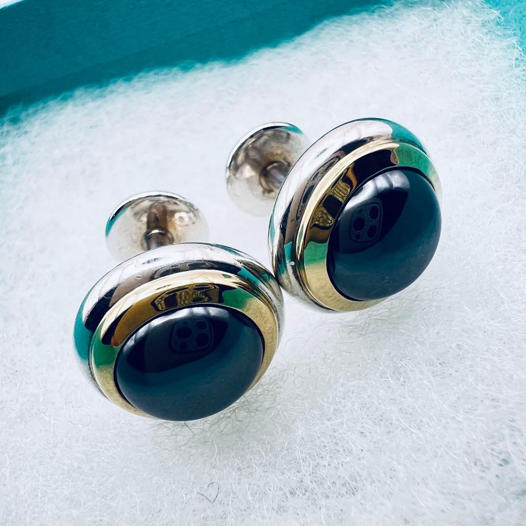 美品　ティファニー　シルバー　18K ヘマタイト　カフス　カフリンクス