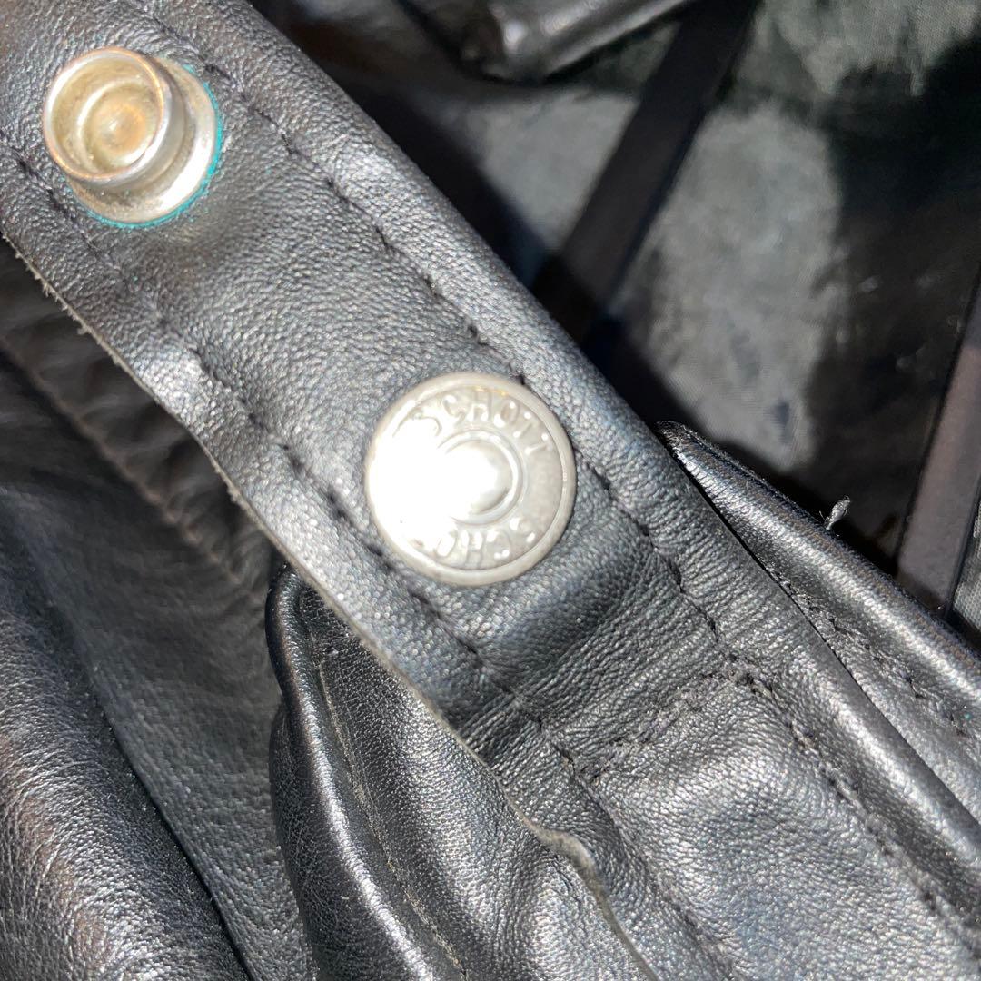 【難あり】schott シングルライダース 641 ブラック 本革 34