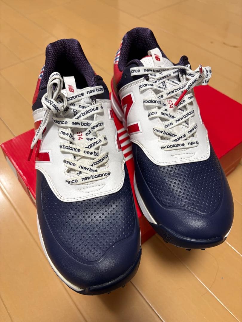 New Balance ゴルフシューズ ネイビー/ホワイト/レッド - シューズ