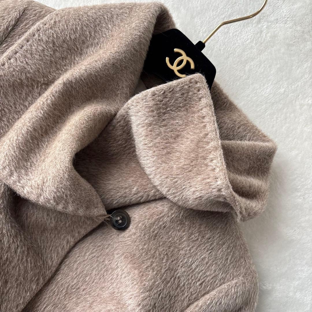 【マックスマーラ】ロングコート　2way　ステンカラー シャギー　アルパカ