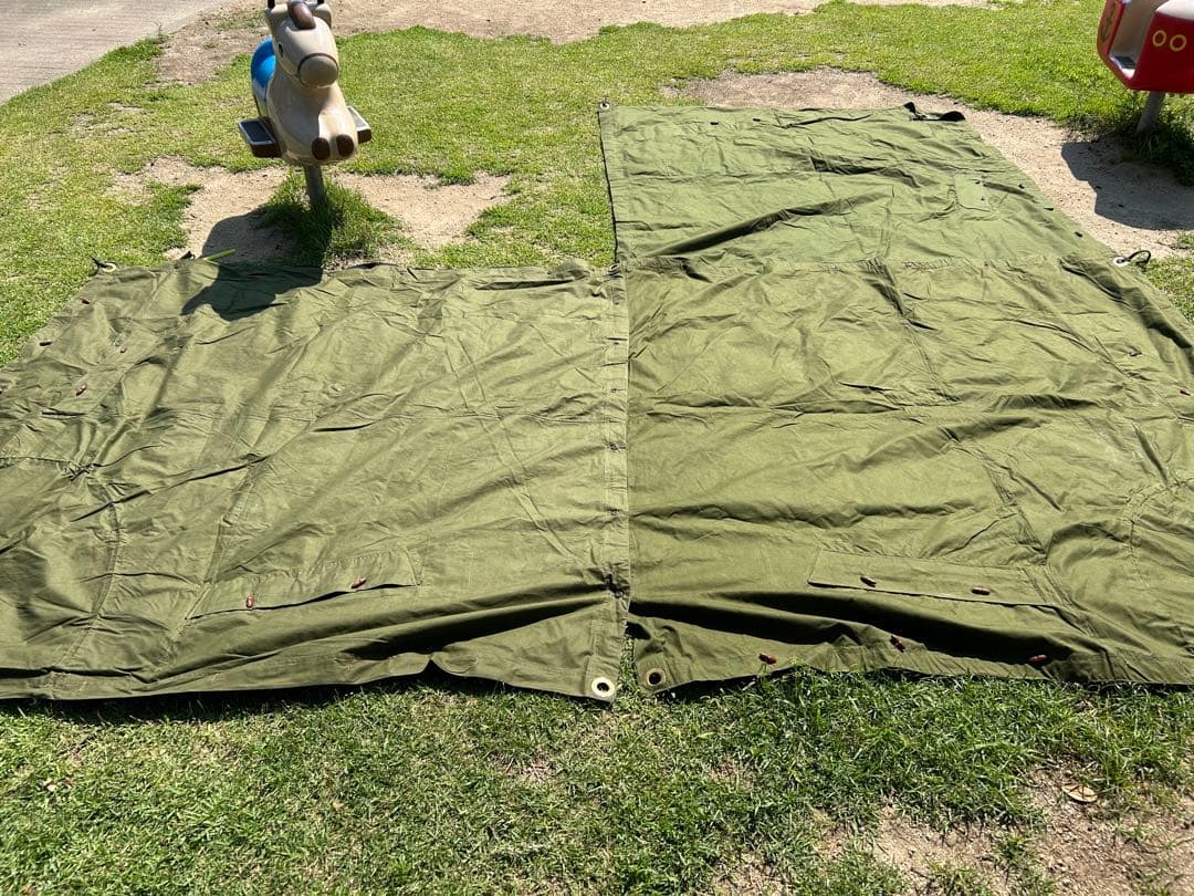 ワンポールテント ルーマニア軍幕 4枚 連結ボタン カスタム化