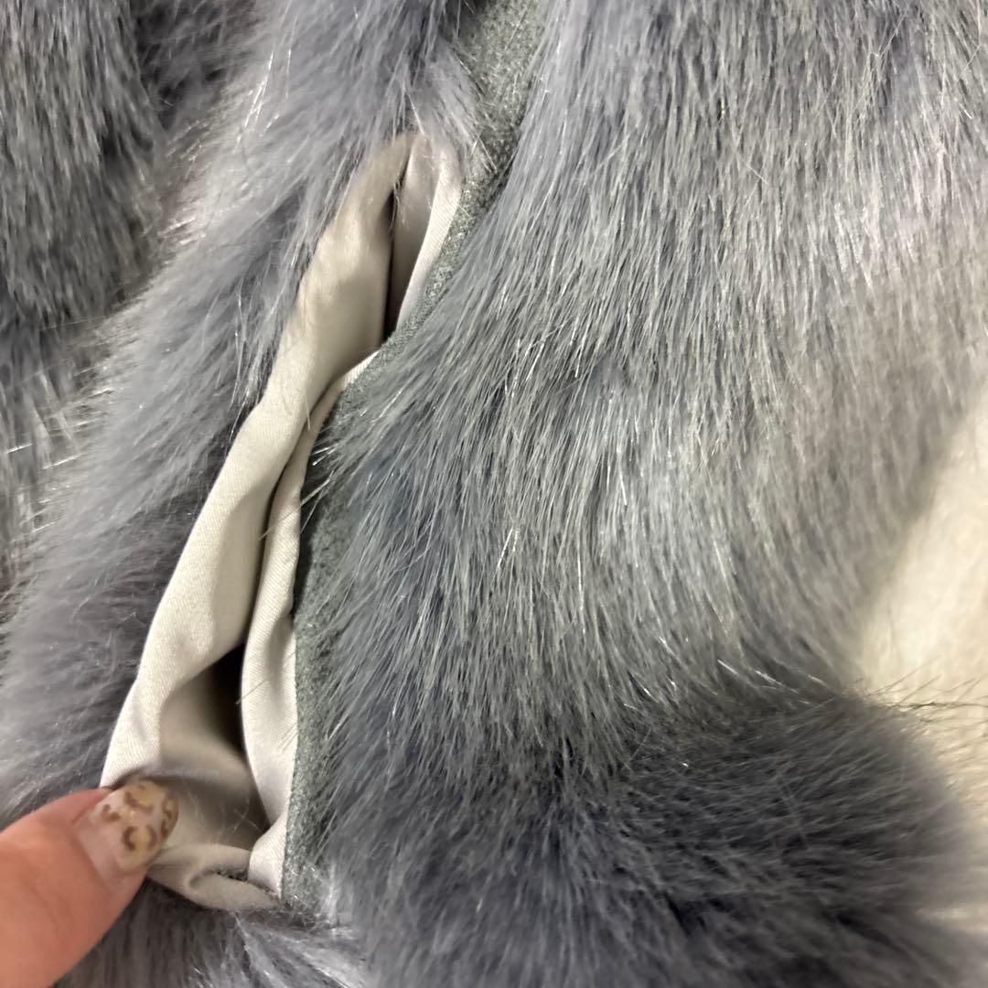 新品Anne Coquine アンコキーヌ リアルFOXファー ストール　グレー