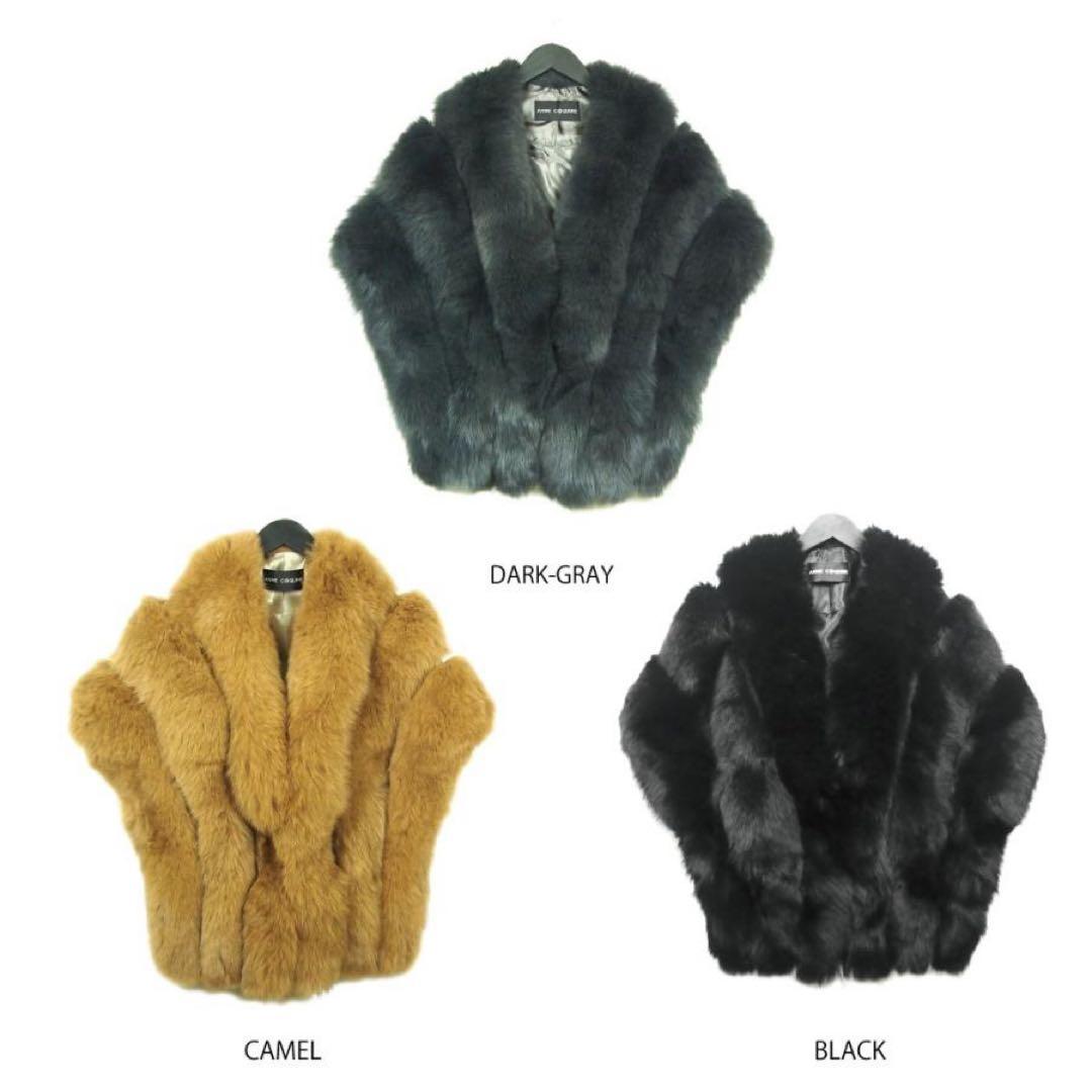 新品Anne Coquine アンコキーヌ リアルFOXファー ストール　グレー