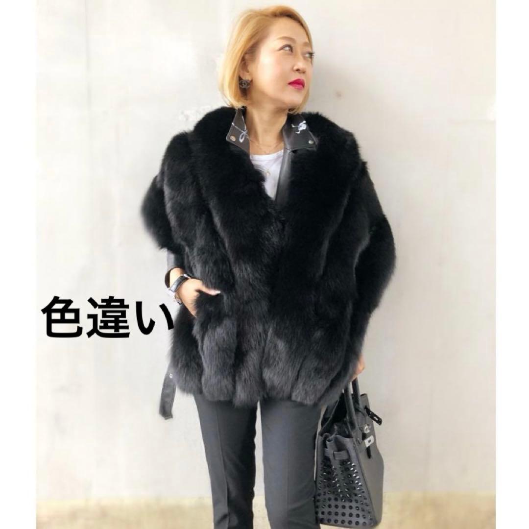 新品Anne Coquine アンコキーヌ リアルFOXファー ストール　グレー