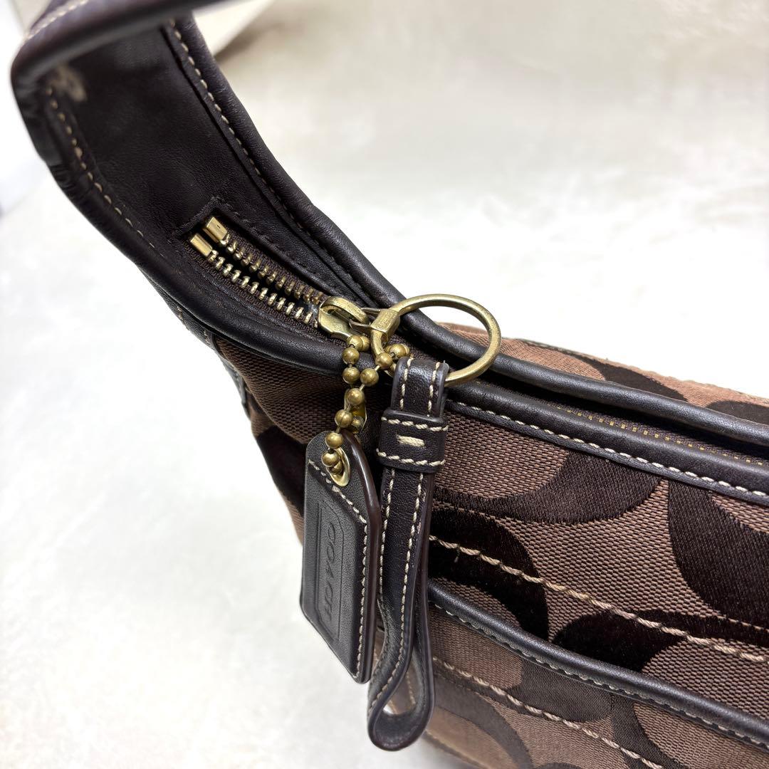 COACH コーチ ワンショルダー バッグ ブラウン シグネチャー 11290