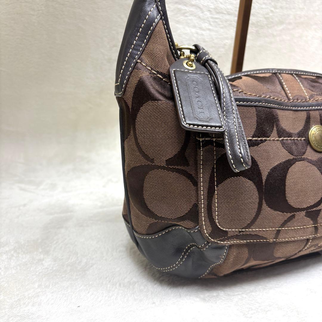 COACH コーチ ワンショルダー バッグ ブラウン シグネチャー 11290