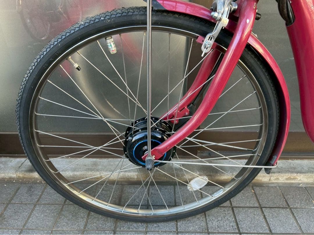中古電動自転車　ブリヂストン　フロンティア26インチ　レッド　横浜