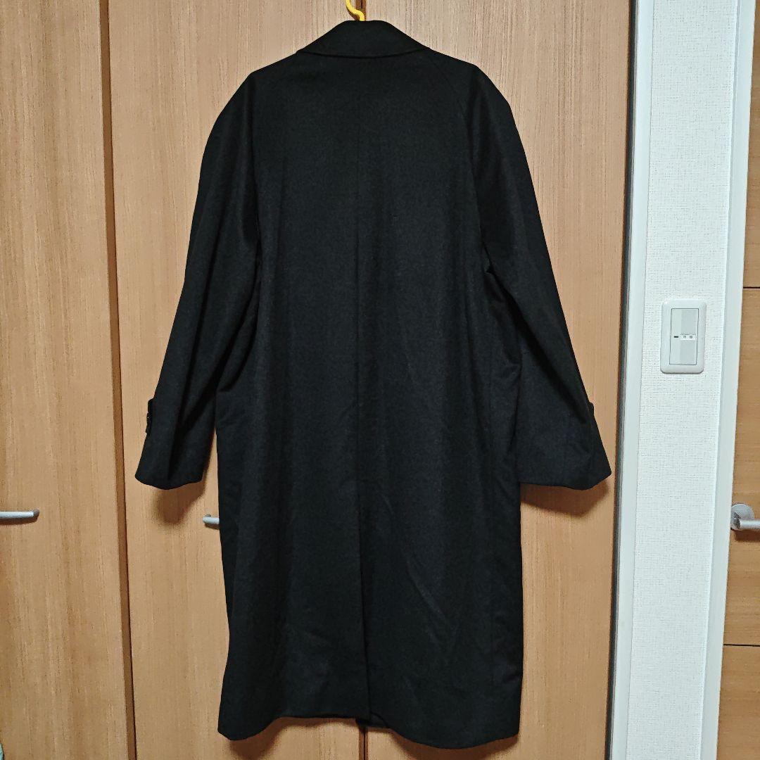 極艶カシミヤ100%✨️SOLE D'ORO ロングコート 希少サイズLL 漆黒 繊維