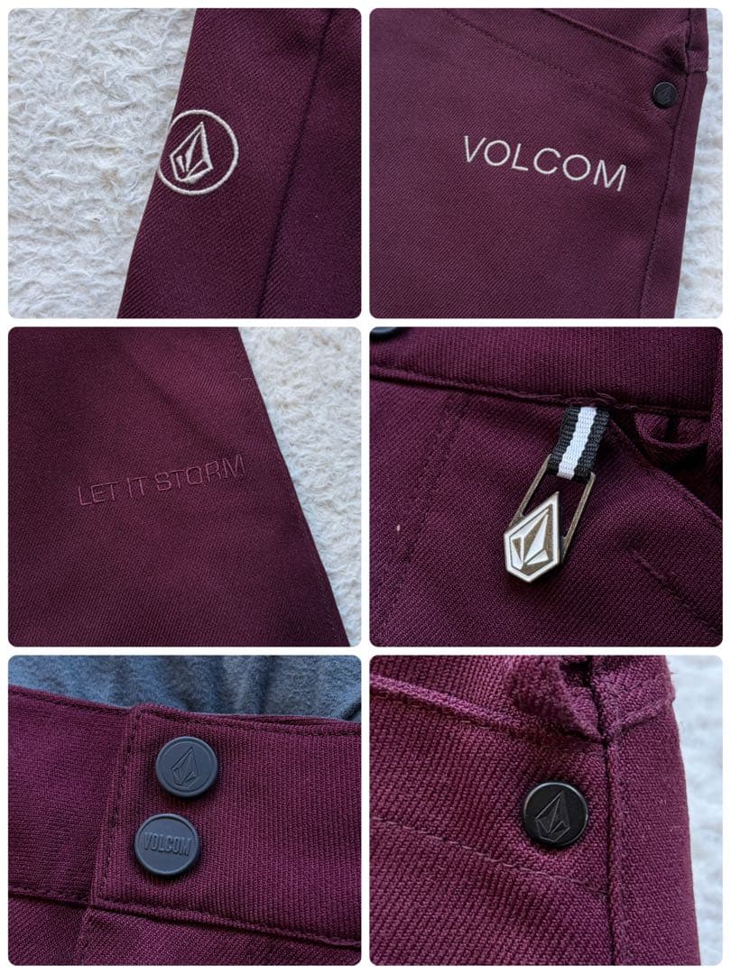 【美品】VOLCOM スノボ・スキーウェア セットアップ ハーフジップ 刺繍 M