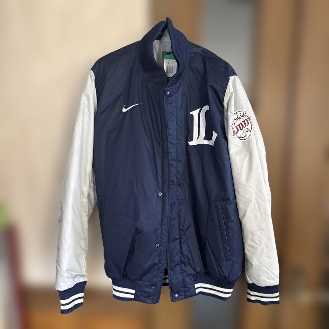 Nike ネイビー/ホワイト スタジャン風ジャケット XL - メルカリ