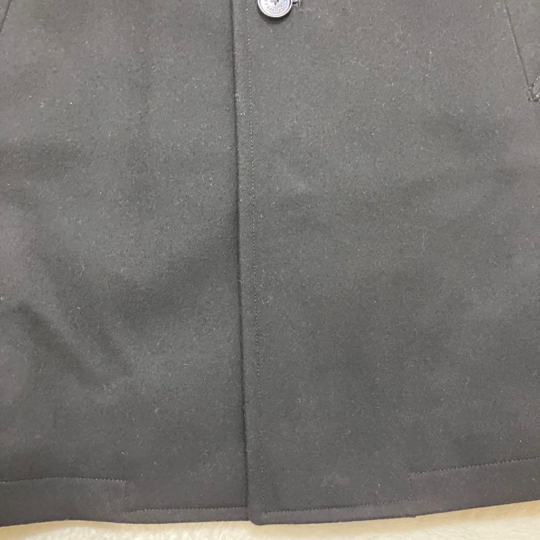 美品✨ラブレス メルトン ウール ステンカラーコート 裏地総柄 ブラック