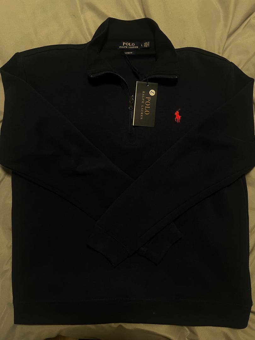 POLO RALPH LAUREN ネイビーハーフジップアップ　トレーナー