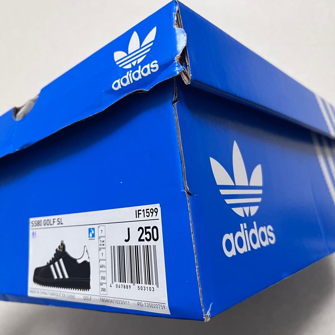 【新品】adidas スーパースターゴルフシューズSS80ブラック 25.0cm