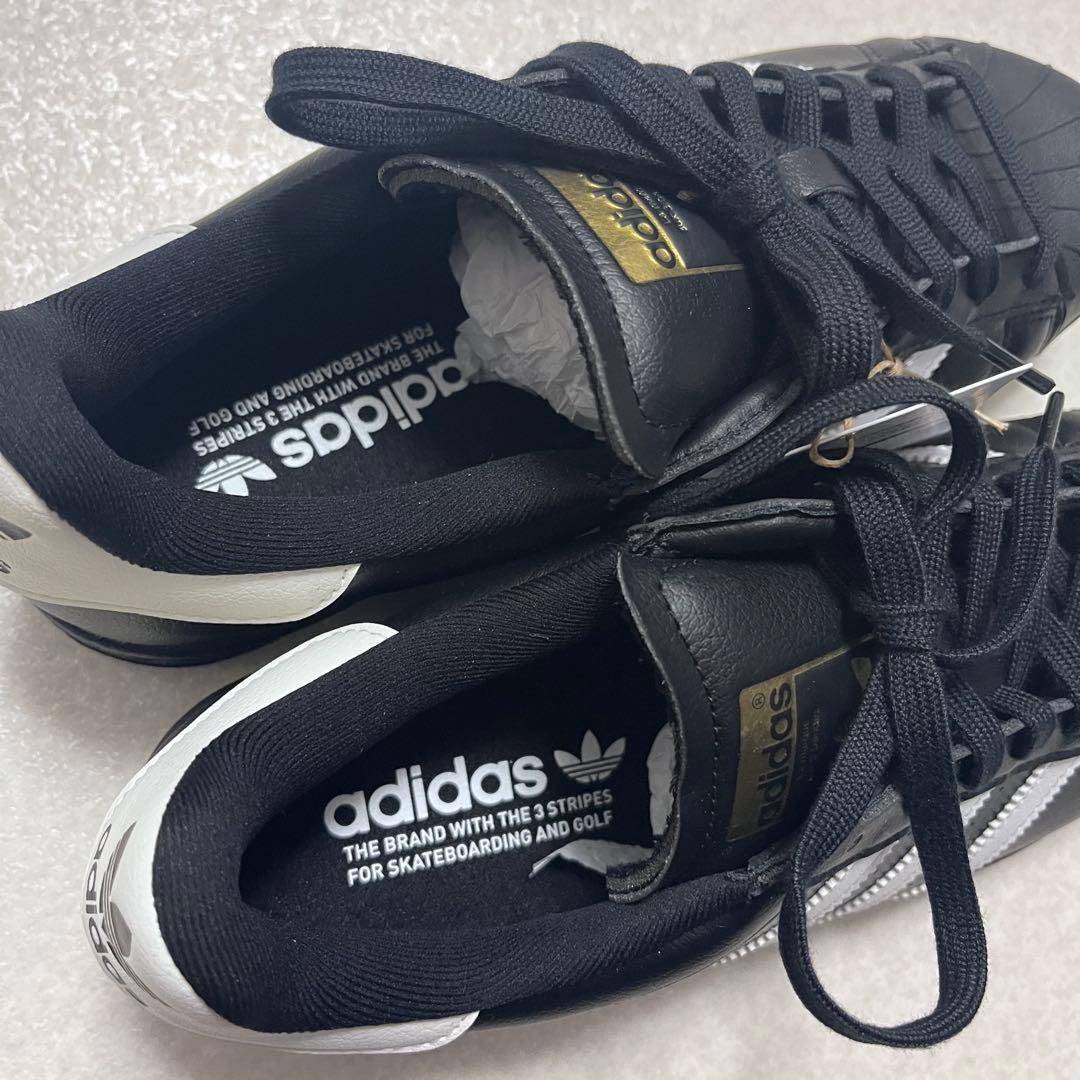 【新品】adidas スーパースターゴルフシューズSS80ブラック 25.0cm