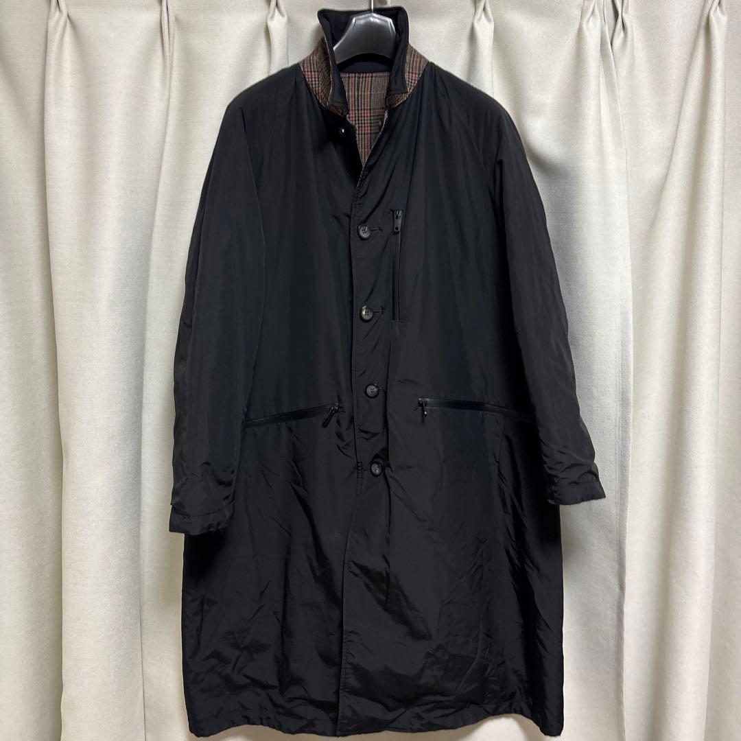 UNITED TOKYO リバーシブル　ステンカラーコート　チェック　無地