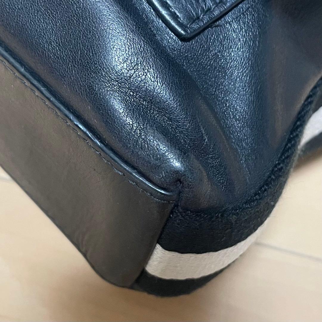 【美品】 BALLY バリー ショルダーバッグ レザー ネイビー