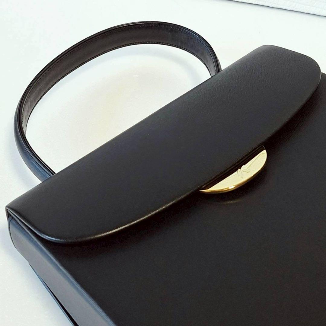 2113 【美品】キタムラ フォーマル 冠婚葬祭ハンドバッグ ゴールド金具 黒