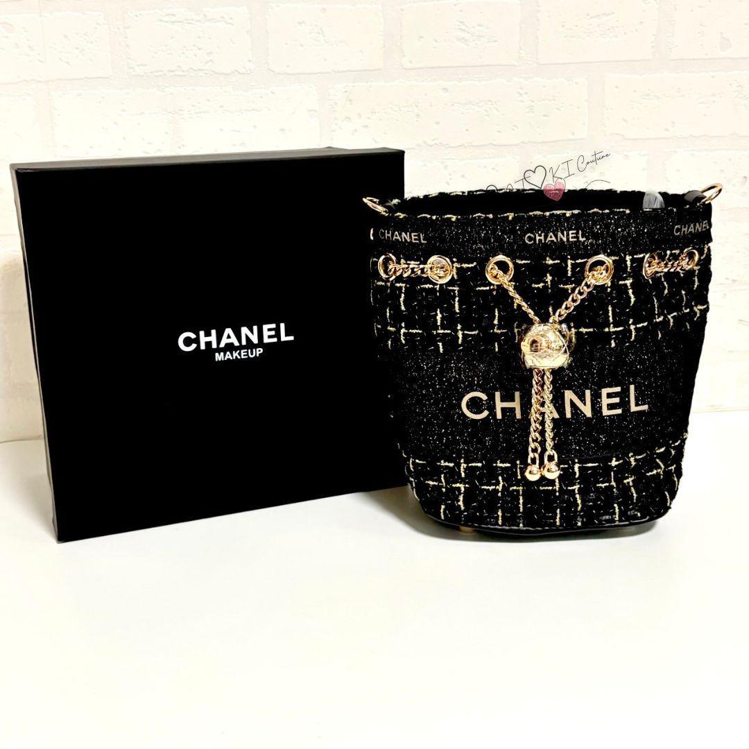 数量限定❤CHANEL❤ブラックラメ巾着ショルダーバッグゴールドチェーン